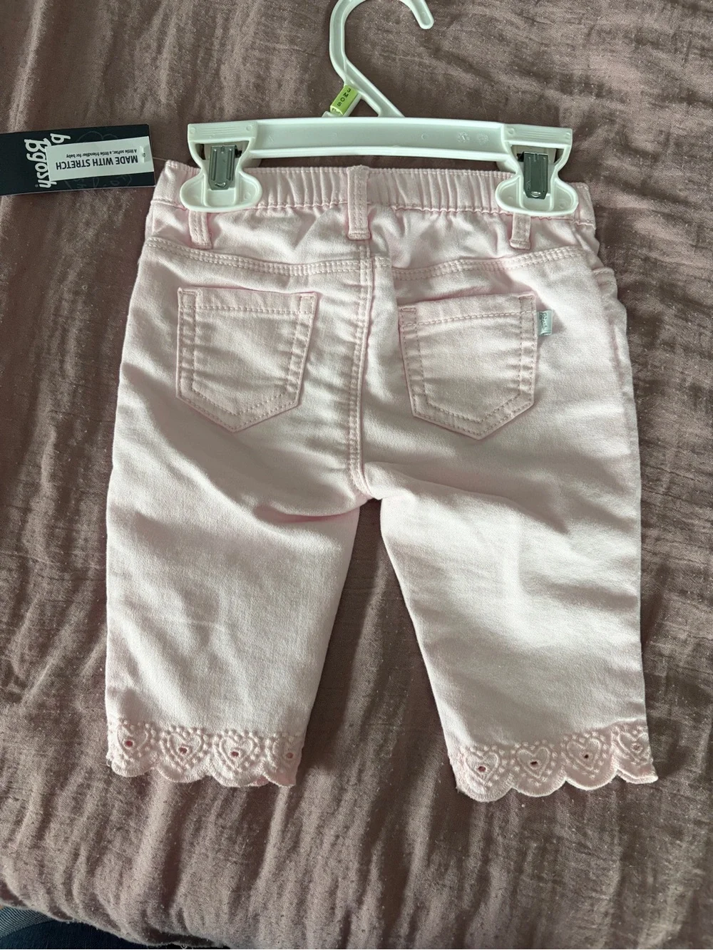 OshKosh B'gosh Light Pink Lace-Hem Jeans size 3 montha